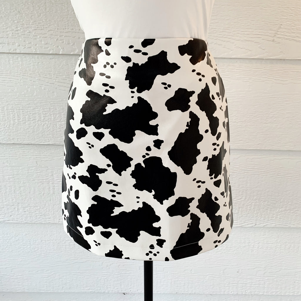 The Leona Cow Print Skirt